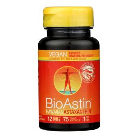 Nutrex Hawaii BioAstin - Hawaiian Astaxanthin - Vegetarian - 12 mg - 75 Vegetarian Gelcaps - 1793371