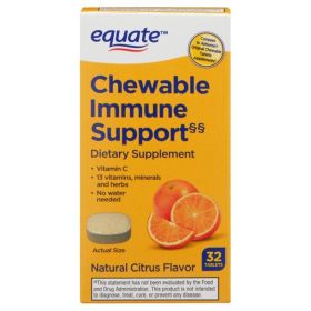 Equate Chewable Immune Support;  Dietary Supplement;  Citrus;  32 Count - Equate