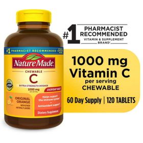 Nature Made Extra Strength Dosage Chewable Vitamin C 1000 mg per Tablets;  120 Count - Nature Made