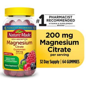 Nature Made High Absorption Magnesium Citrate 200 mg Gummies;  64 Count - Nature Made