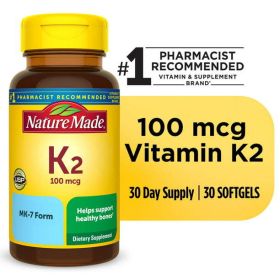 Nature Made Vitamin K2 100 mcg Softgels;  Bone Support;  30 Count - Nature Made