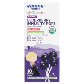 Equate Children's Organic Elderberry Immunity Pops;  10 Count - Equate