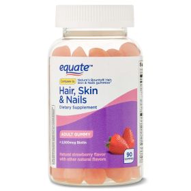 Equate Hair;  Skin;  and Nails Adult Gummies;  90 Count - Equate