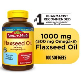 Nature Made Flaxseed Oil 1000 mg Softgels;  Dietary Supplement;  100 Count - Nature Made