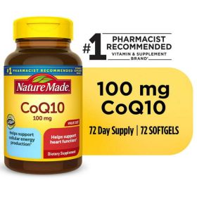 Nature Made CoQ10 100 mg Softgels;  Dietary Supplement for Heart Health Support;  72 Count - Nature Made