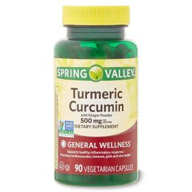Spring Valley Turmeric Curcumin with Ginger Powder Dietary Supplement;  500 mg;  90 count - Spring Valley
