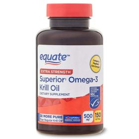 Equate Extra Strength Krill Oil;  500 mg;  150 Count - Equate