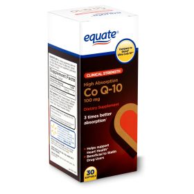 Equate Clinical Strength High Absorption Co Q-10 Dietary Supplement;  100 mg;  30 Count - Equate