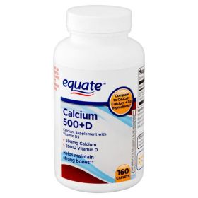 Equate Calcium 500 + Vitamin D Caplets;  160 Count - Equate
