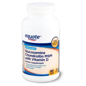 Equate Triple Strength Glucosamine Chondroitin MSM with Vitamin D;  80 Count - Equate