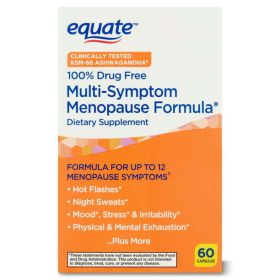 Equate Multi-Symptom Menopause Formula Supplement;  60 Count - Equate