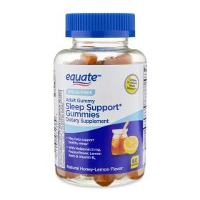 Equate Drug-Free Sleep Support Gummies Dietary Supplement;  Honey-Lemon Flavor;  60 Count - Equate