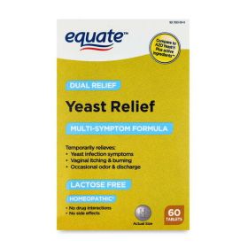 Equate Yeast Relief Multi-Symptom Formula;  60 Count - Equate