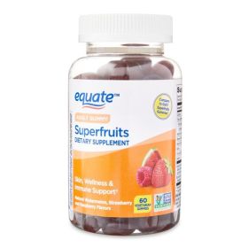 Equate Superfruits Vegetarian Gummy Supplement for Skin and Immune Support;  60 Count - Equate