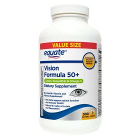Equate Vision Formula 50+ Softgels Dietary Supplement Value Size;  300 Count - Equate
