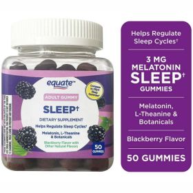 Equate Sleep Gummy Supplement with Melatonin and L-Theanine;  50 Count - Equate