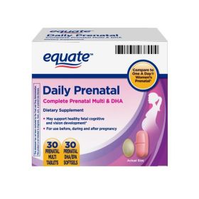 Equate Daily Prenatal Multi & DHA;  60 Count - Equate
