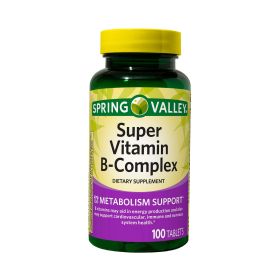 Spring Valley Super Vitamin B-Complex Tablets Dietary Supplement;  100 Count - Spring Valley