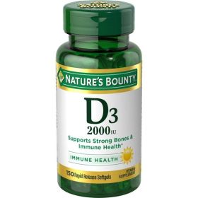 Nature's Bounty 2000 IU Vitamin D3 Softgels;  50 mcg;  150 Count - Nature's Bounty