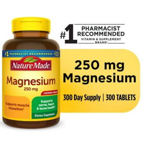 Nature Made Magnesium Oxide 250 mg Tablets;  Dietary Supplement;  300 Count - Nature Made