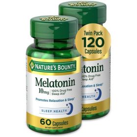 Nature's Bounty Melatonin Sleep Aid Capsules;  10 mg;  60 Count;  2 Pack - Nature's Bounty