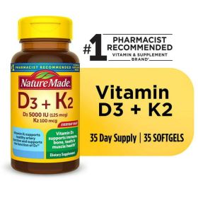 Nature Made Vitamin D3 K2 Softgels;  Dietary Supplement;  35 Count - Nature Made