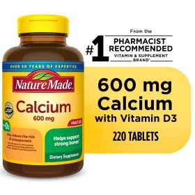 Nature Made Calcium 600 mg with Vitamin D3 Tablets;  220 Count - Nature Made