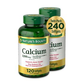 Nature's Bounty Calcium Supplement + 1000 IU Vitamin D3;  120 Count - Nature's Bounty