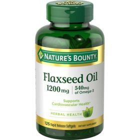 Nature's Bounty Flaxseed Oil Softgels;  1200 mg;  125 Count - Nature's Bounty