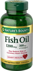Nature's Bounty Fish Oil With Omega 3 Softgels;  1200 mg;  200 Count - Nature's Bounty