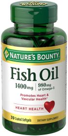 Nature's Bounty Fish Oil with Omega-3 Coated Softgels;  1400 mg;  39 Count - Nature's Bounty