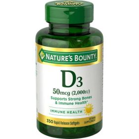Nature's Bounty Vitamin D Softgels;  2000 IU;  350 Count - Nature's Bounty