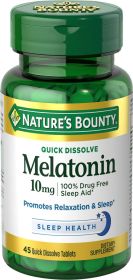Nature's Bounty Melatonin Sleep Aid Tablets;  10 mg;  45 Count - Nature's Bounty