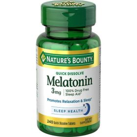 Nature's Bounty Melatonin Supplement Quick Dissolve Tablets;  3 mg;  240 Count - Nature's Bounty