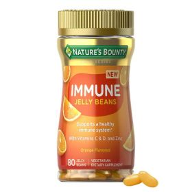 Nature's Bounty Vitamin C;  D;  & Zinc for Immune Support Jelly Beans;  Orange;  80 Count - Nature's Bounty