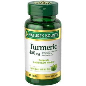 Nature's Bounty Turmeric Capsules;  Antioxident Health;  450 mg;  60 Count - Nature's Bounty