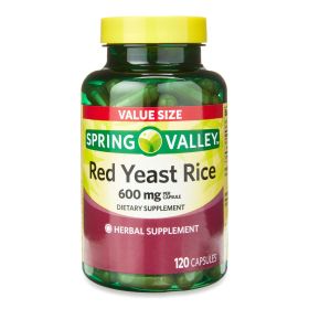 Spring Valley Red Yeast Rice Supplement;  600 mg;  120 Count - Spring Valley