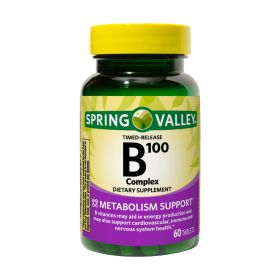 Spring Valley B-100 Complex Timed-Release Tablets Dietary Supplement;  60 Count - Spring Valley