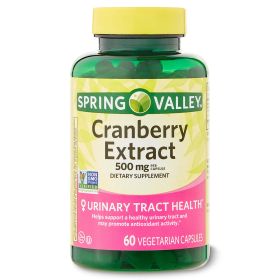 Spring Valley Cranberry Extract Vegetarian Capsules;  500mg;  60 Count - Spring Valley
