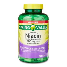 Spring Valley Niacin Supplement;  500 mg;  240 Count - Spring Valley