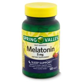 Spring Valley Fast-Dissolve Melatonin Dietary Supplement;  5 mg;  120 Count - Spring Valley