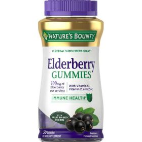 Nature's Bounty Elderberry with Vitamin and Zinc;  Immune Support Gummies;  50 Count - Nature's Bounty