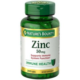 Nature's Bounty Zinc Supports Immune System Caplets;  50 mg;  200 Count - Nature's Bounty
