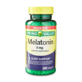 Spring Valley Melatonin Tablets Dietary Supplement Value Size;  5 mg;  240 Count - Spring Valley