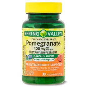 Spring Valley Standardized Extract Pomegranate Dietary Supplement;  400 mg;  30 Count - Spring Valley