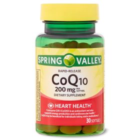 Spring Valley Rapid-Release CoQ10 Dietary Supplement;  200 mg;  30 Count - Spring Valley
