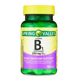 Spring Valley Vitamin B1 Tablets Dietary Supplement;  250 mg;  100 Count - Spring Valley