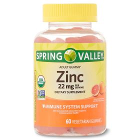 Spring Valley Zinc Organic Vegetarian Gummies;  22 mg;  60 Count - Spring Valley
