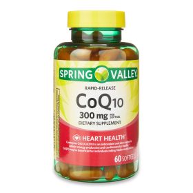 Spring Valley Rapid-Release CoQ10 Softgels;  300 mg;  60 Count - Spring Valley