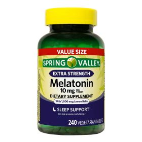 Spring Valley Extra Strength Melatonin Tablets Dietary Supplement;  10 mg;  240 Count - Spring Valley